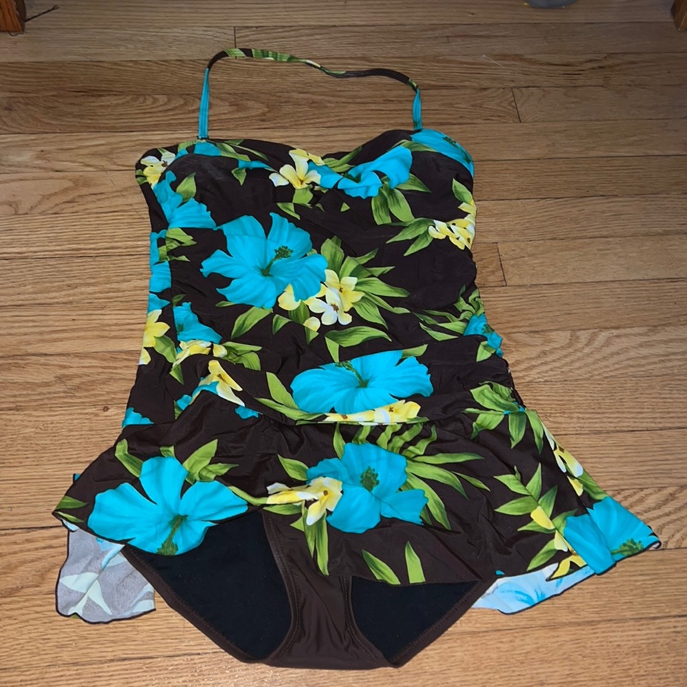 Hawaiian Floral Swim Dress